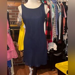 Elegant Navy Sleeveless Mini Dress